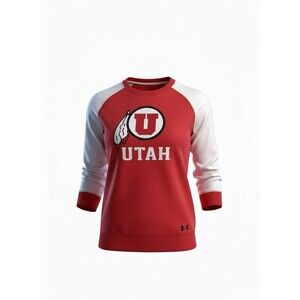 Under Armour Utah Utes Sweatshirt Womens L Red & White NWT